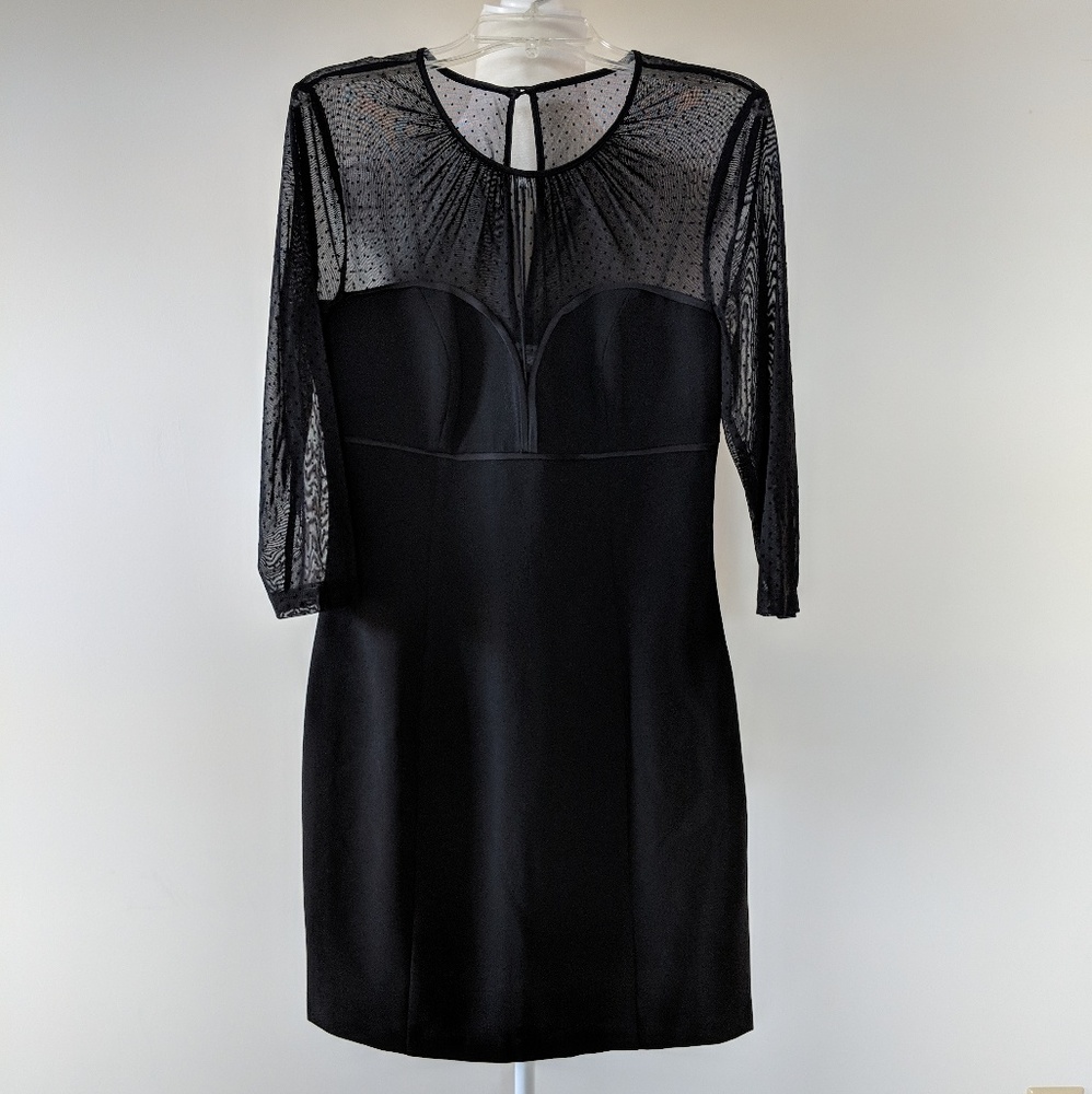 Max & Cleo Jamie Sheer Yoke Polka Dot Dress